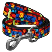 Повідець Waudog Nylon для собак, малюнок "Блоки", нейлоновий, M, ширина: 20 мм, довжина: 122 см