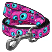 Повідець Waudog Nylon для собак, малюнок "Око монстра", нейлоновий, L-XXL, ширина: 25 мм, довжина: 122 см