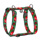 Шлея анатомическая H-образная Waudog Nylon для собак с QR-паспортом, рисунок "Гранаты",  XL, Ш 35 мм, А 55-95 см, В 70-110 см
