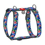 Шлея анатомическая H-образная Waudog Nylon для собак с QR-паспортом, рисунок "Инжир",  XL, Ш 35 мм, А 55-95 см, В 70-110 см