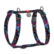 Шлея анатомическая H-образная Waudog Nylon для собак с QR-паспортом, рисунок "Бесконечные миры",  L, Ш 25 мм, А 50-90 см, В 60-100 см