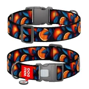Нашийник Waudog Nylon з QR паспортом для собак, малюнок "Апельсини",  нейлоновий, XXL, ширина 35 мм, довжина 46-70 см
