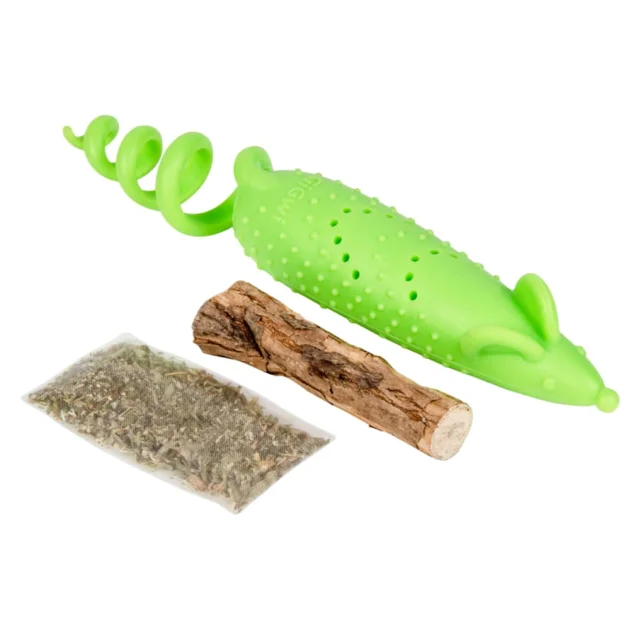 Игрушка GiGwi Refillable Catnip Мышка резиновая для кошек, резина, 16,5 см
