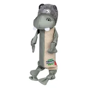 Игрушка GiGwi Eco Friendz Бегемот с пластиковой бутылкой и пищалкой для собак, текстиль, ПЭТ, L, 39 см