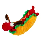 Игрушка GiGwi Foody Friends для собак, Хот-Дог с пищалкой, текстиль, плюш, 24 см