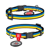 Нашийник нейлоновий Waudog Nylon для собак, з QR паспортом, малюнок "Colors of freedom",  XS, 10 мм, 20-30 см