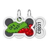 Адресник Waudog Smart ID c QR паспортом для собак і котів, метал, малюнок "Калина", кістка, 30 мм, 40-28 мм