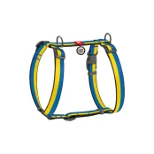 Шлея анатомична Waudog Nylon для собак,с QR паспортом,рисунок "Colors of freedom",пластиковый фастекс, XS, 10 мм, 28-40 см