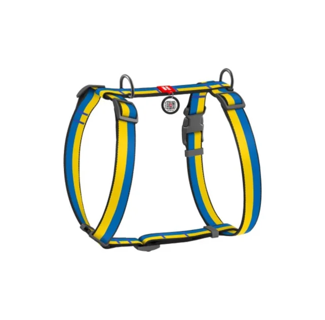 Шлея анатомична Waudog Nylon для собак,с QR паспортом,рисунок "Colors of freedom",пластиковый фастекс, XS, 10 мм, 28-40 см