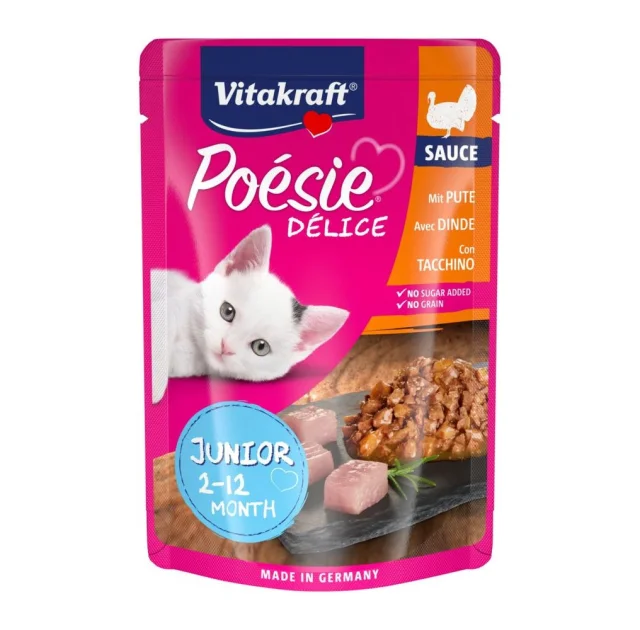 Вологий корм Vitakraft Poésie Délice для кошенят, індичка в соусі, 85 г