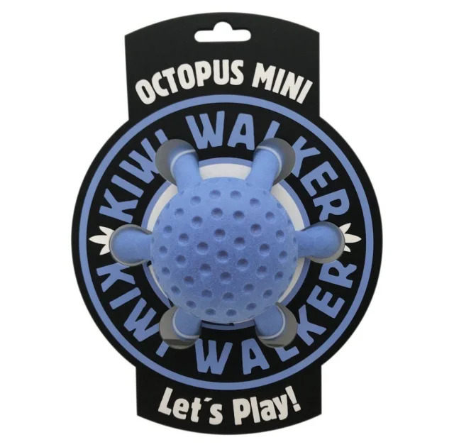 Игрушка Kiwi Walker Осьминог для собак, голубой, 12 см