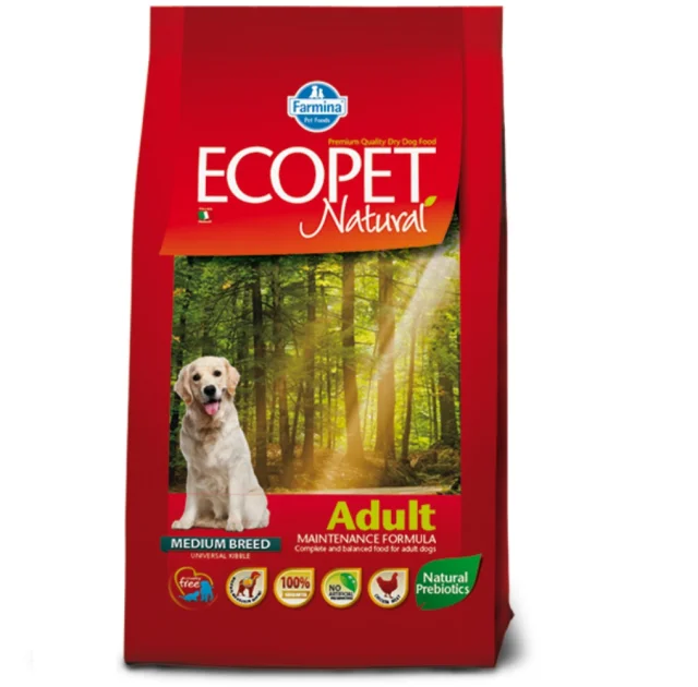 Сухий корм Farmina Ecopet Natural Adult Medium для дорослих собак середніх порід, з куркою, 12 кг
