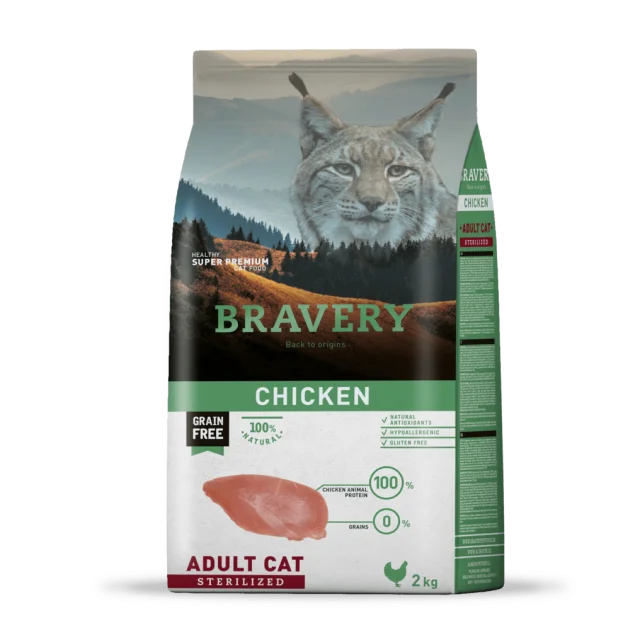 Сухий корм Bravery Chicken Adult Cat Sterilized, для котів, з куркою, 2 кг