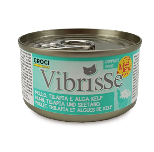 Консерва Croci Vibrisse Jelly для котів, курка з тілапією в соусі з водоростей, 70 г