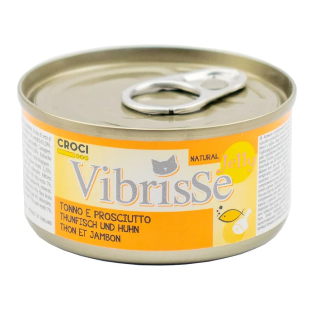 Консерва Croci Vibrisse Jelly для котів, тунець, куряча шинка в желе, 70 г