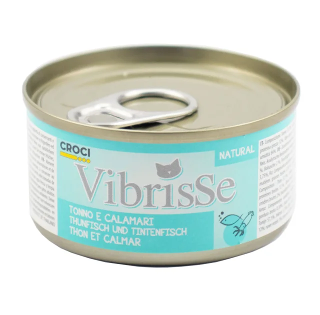 Консерва Croci Vibrisse, тунец для кошек, кальмар, 70 г
