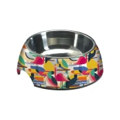 Миска Croci Milamine Toucan, нержавеющая сталь, резиновая основа, смена чаша, 0.4 л, 24 см