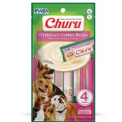 Лакомство Inaba Churu для собак, сливочный мусс в стиках, курица, лосось, 4×14 г