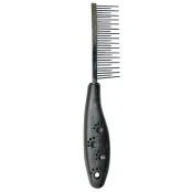 Гребінець дворядний TatraPet Dog Salon з пластиковою ручкою, 3×18 см