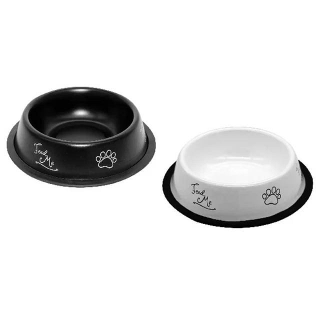 Миска Tatrapet з нержавіючої сталі, чорна-біла, 0.45 л, 14 см