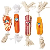 Игрушка Tatrapet Toys Fun для собак, виниловое лакомство на веревке, 35 см, разные фигуры