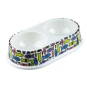 Миска Tatrapet для собак и кошек меламиновая двойная 0.25 л, 26.5×15×5.5 см