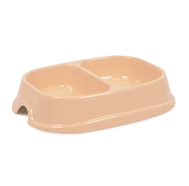 Миска Природа Модерн №1 Дуэт для кошек, 0.4 л, розово-бежевая