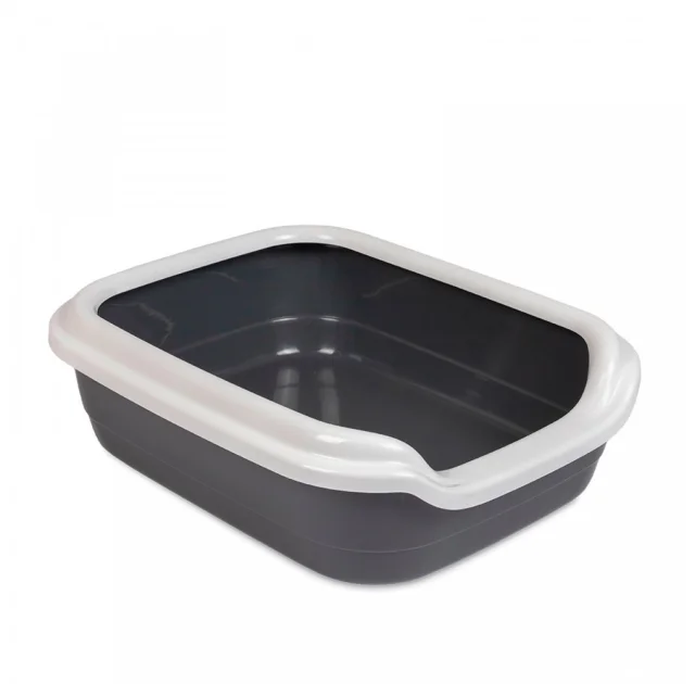 Туалет Природа Comfort M для котів, сірий, 41×30×13.5 см