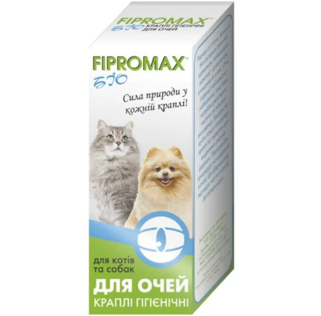 Капли Fipromax БИО для кошек и собак, для глаз, гигенические, 15 мл