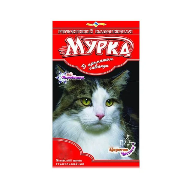 Бентонитовый наполнитель Мурка для кошачьего туалета, красная, крупная (2.5-5.0 мм), 2 кг