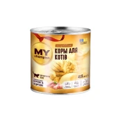 Вологий корм Мій чемпіон для котів, шматочки в желе з куркою та індичкою, 415 г