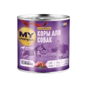 Влажный корм Мой чемпион, для собак кусочки в желе с телятиной, 415 г
