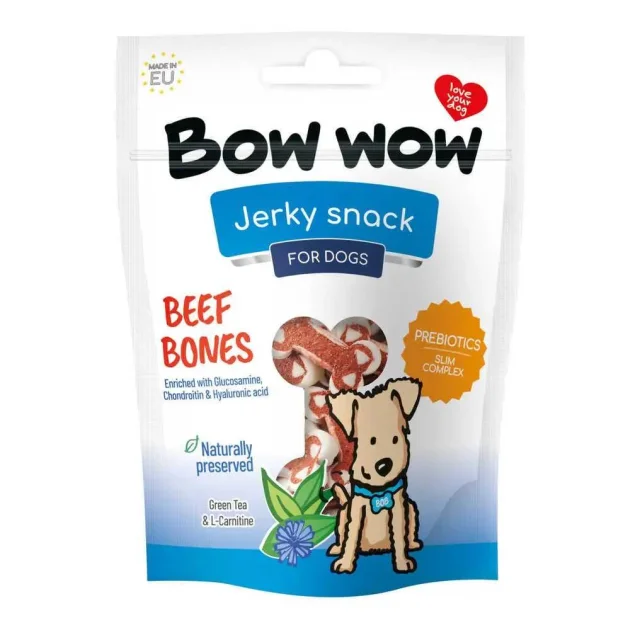 Ласощі для собак Bow wow снеки з яловичини у вигляді кісточки, 80 г