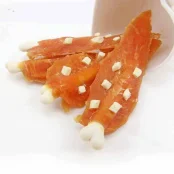 Лакомство Селянські Смаколики для собак, куриные шашлычки с кальциевой косточкой и сыром, 12-16 см, 500 г