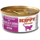 Вологий корм Kippy Mousse для кошенят, мус з перепілкою та яйцями, 85 г