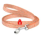 Повідець Waudog Re-cotton для котів і дрібних собак з відновленої бавовни, світловідбиваючий, XS, Ш 10 мм, Д 200 см, помаранчевий