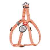 Шлей Waudog Re-cotton с QR-паспортом для кошек и мелких собак, восстановленный хлопок, светоотражающий, XS, оранжевый