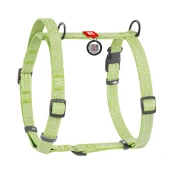Шлей Waudog Re-cotton анатомическая Н-образный с QR-паспортом для собак с ручкой, светоотражающий, размер M, Ш: 20 мм, А: 43-60 см, В: 50-80 см, салатовый