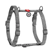 Шлей Waudog Re-cotton анатомическая Н-образный с ручкой, QR-паспорт для собак, светоотражающий, пластиковый фастекс, L, Ш: 25 мм, А: 60-85 см, В: 60-100 см, серый