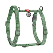 Шлей Waudog Re-cotton анатомическая Н-образный с ручкой и QR-паспортом для собак, светоотражающий, пластиковый фастекс, L, Ш: 25 мм, Д: 60-100 см, зеленый