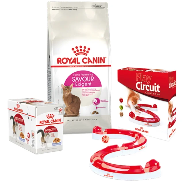 Набір сухий корм Royal Canin Savour Exigent 2 кг + вологий корм 12 шт по 85 г + ігровий трек у подарунок
