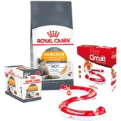 Набір сухий корм Royal Canin Hair&Skin Care 2 кг + вологий корм 12 шт по 85 г + ігровий трек у подарунок