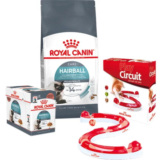 Набір сухий корм Royal Canin Hairball Care 2 кг + вологий корм 12 шт по 85 г + ігровий трек у подарунок