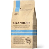 Сухий корм  Grandorf White Fish & Turkey Skin & Coat Care для дорослих котів для шкіри та шерсті, біла риба з індичкою, 2 кг