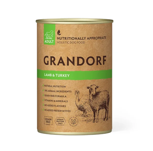Влажный корм Grandorf Lamb & Turkey для взрослых собак, с ягненком и индейкой, 400 г