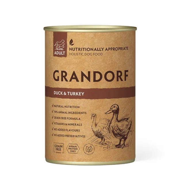 Вологий корм Grandorf Duck & Turkey для дорослих собак, з качкою та індичкою, 400 г