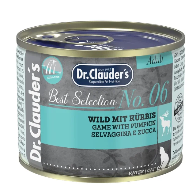 Вологий корм Dr.Clauder’s Best Selection №6 для дорослих котів, дичина з гарбузом, 200 г