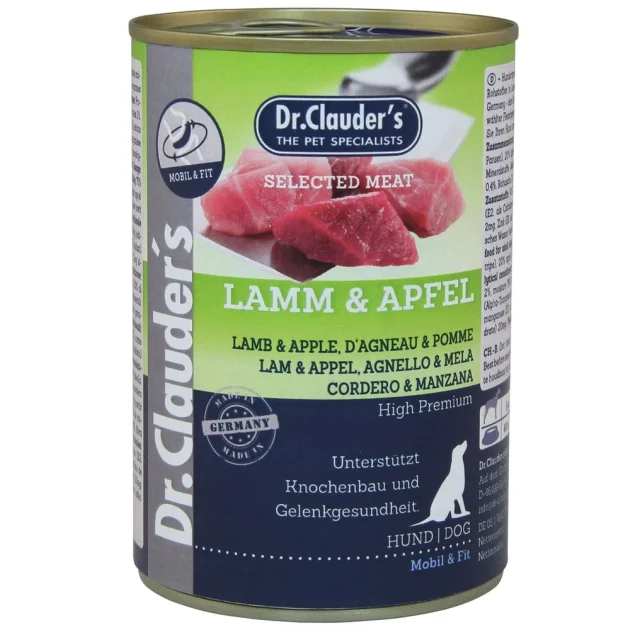 Влажный корм Dr.Clauder's Selected Meat Lamb & Apple для собак, с ягненком и яблоком, 400 г