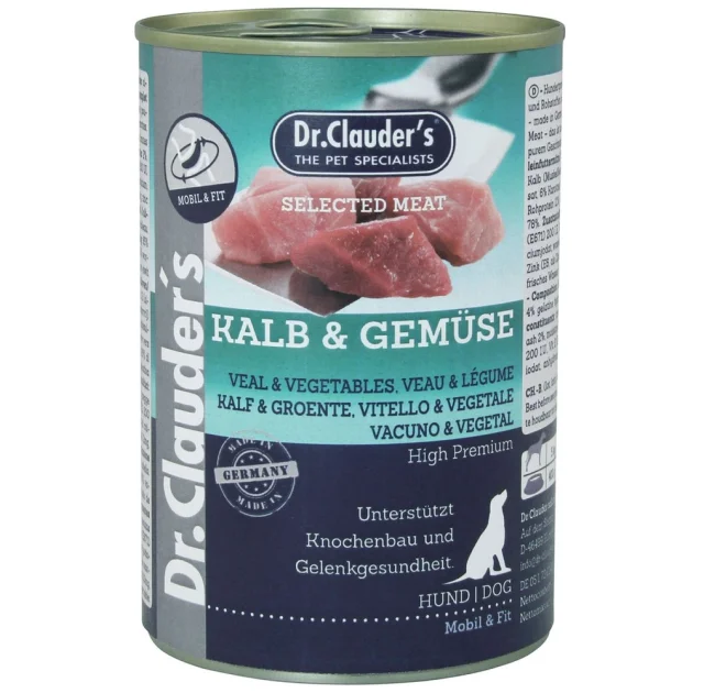 Вологий корм Dr.Clauder’s Selected Meat Veal & Vegetables для собак, телятина та овочі, 400 г