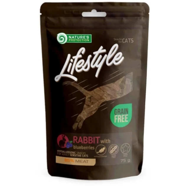 Ласощі Nature's Protection Lifestyle Rabbit with Blueberries для котів, м'ясо кролика з чорницею, 75 г
